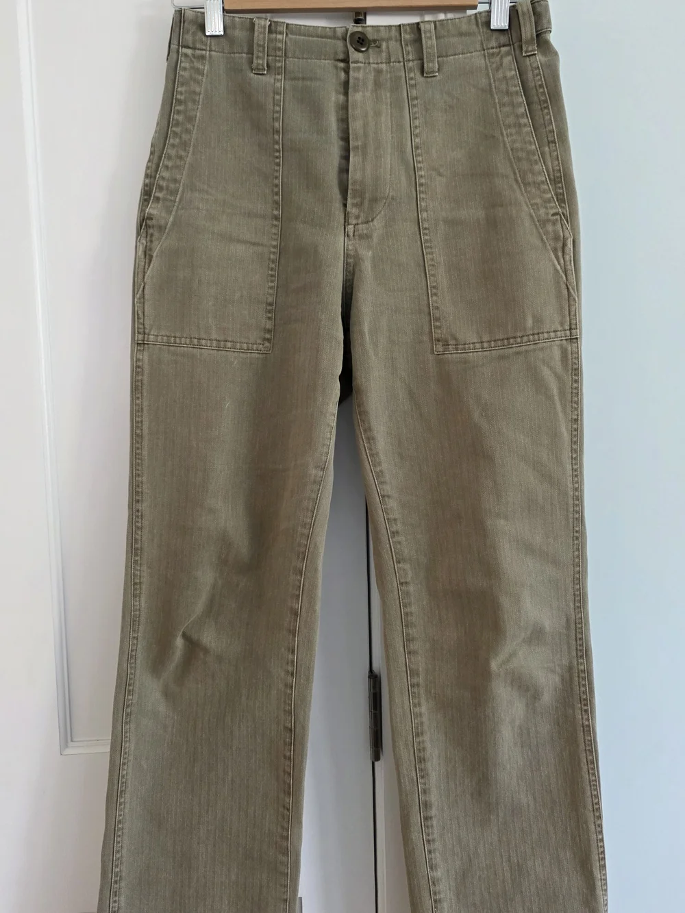 ALEX MILL Neil Pant In Herringbone, Vintage Olive, Size 0 - Picture 1 of 12